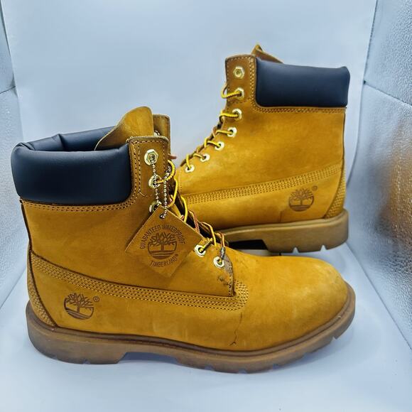 Timberland Men's 6 Inch Premium Waterproof Wheat Boots - US Men’s Size 9.5 M - Picture 1 of 8